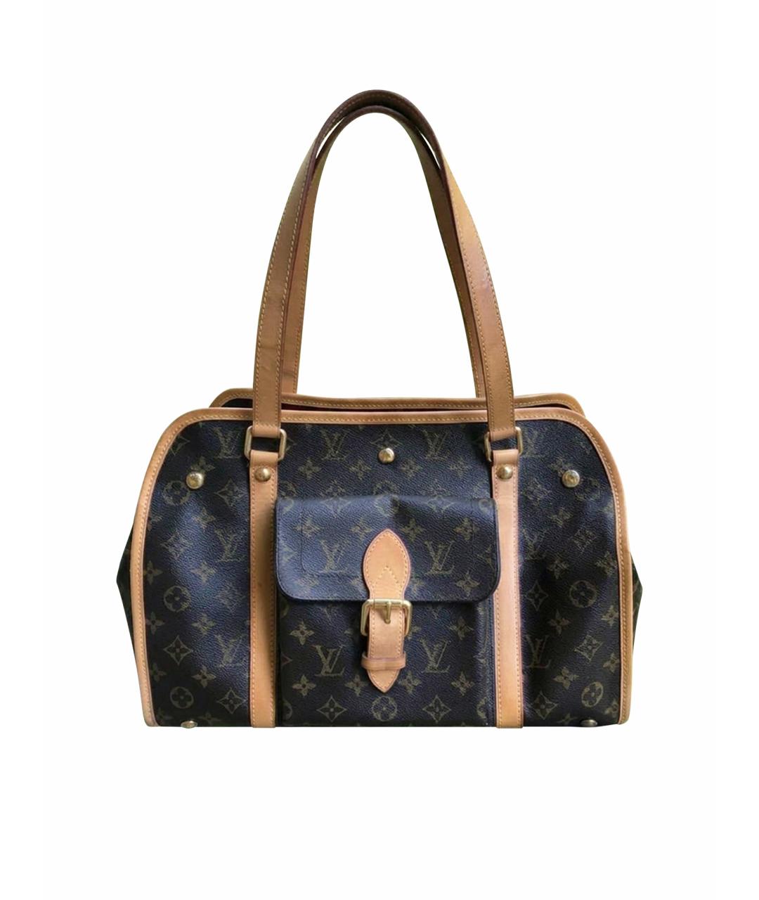 LOUIS VUITTON Коричневая дорожная/спортивная сумка из канвы, фото 1