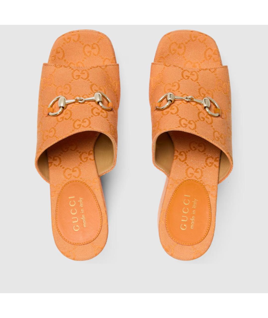 GUCCI Оранжевые сабо, фото 2