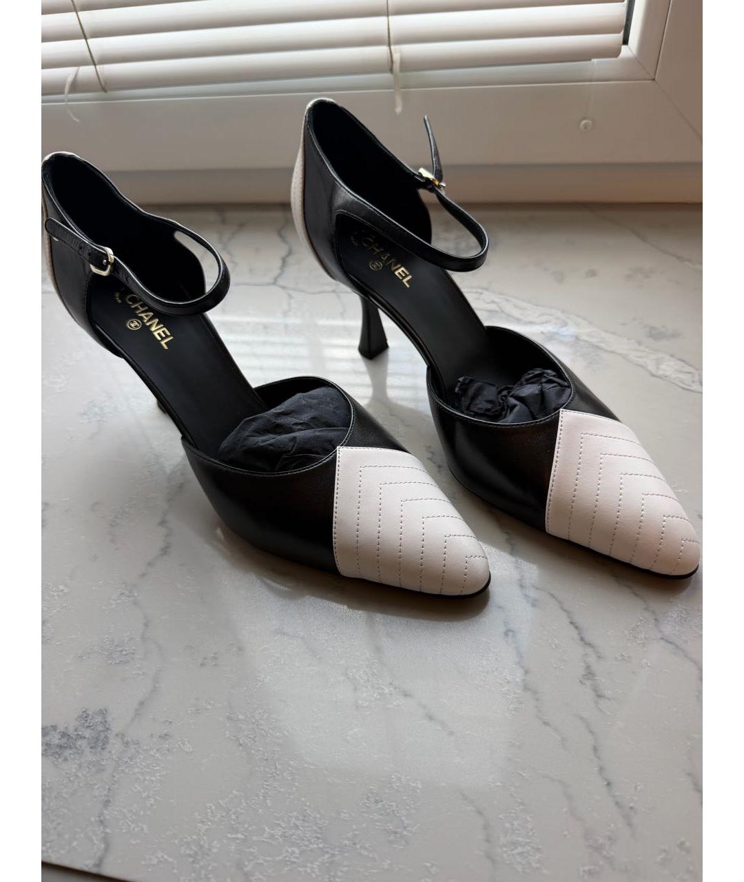 CHANEL Черные кожаные туфли, фото 2