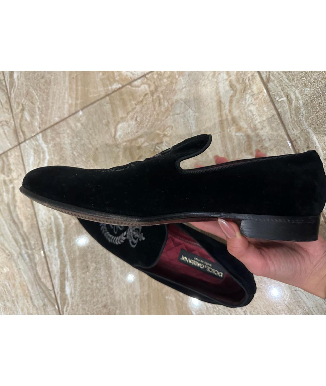 DOLCE&GABBANA Черные кожаные лоферы, фото 2
