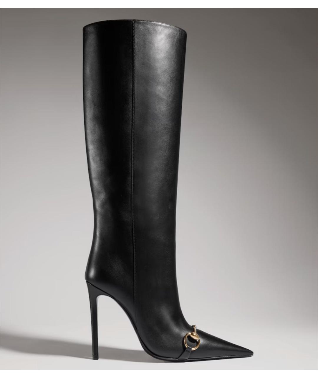 GUCCI Черные кожаные сапоги, фото 6