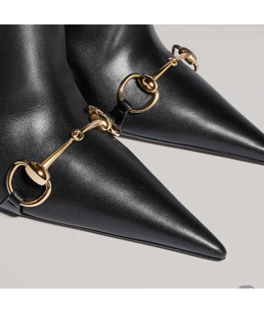 GUCCI Черные кожаные сапоги, фото 4