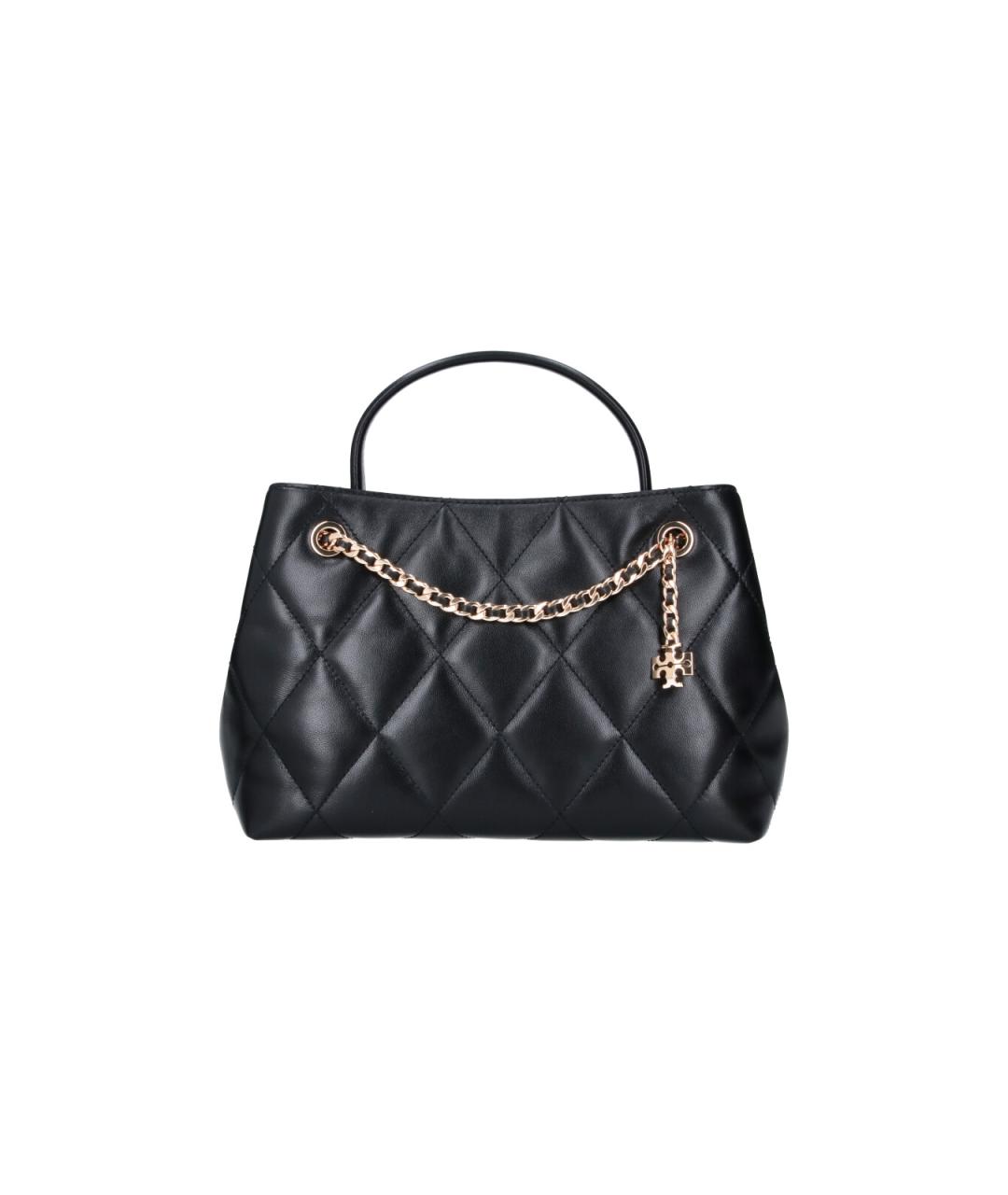 TORY BURCH Черная кожаная сумка тоут, фото 6