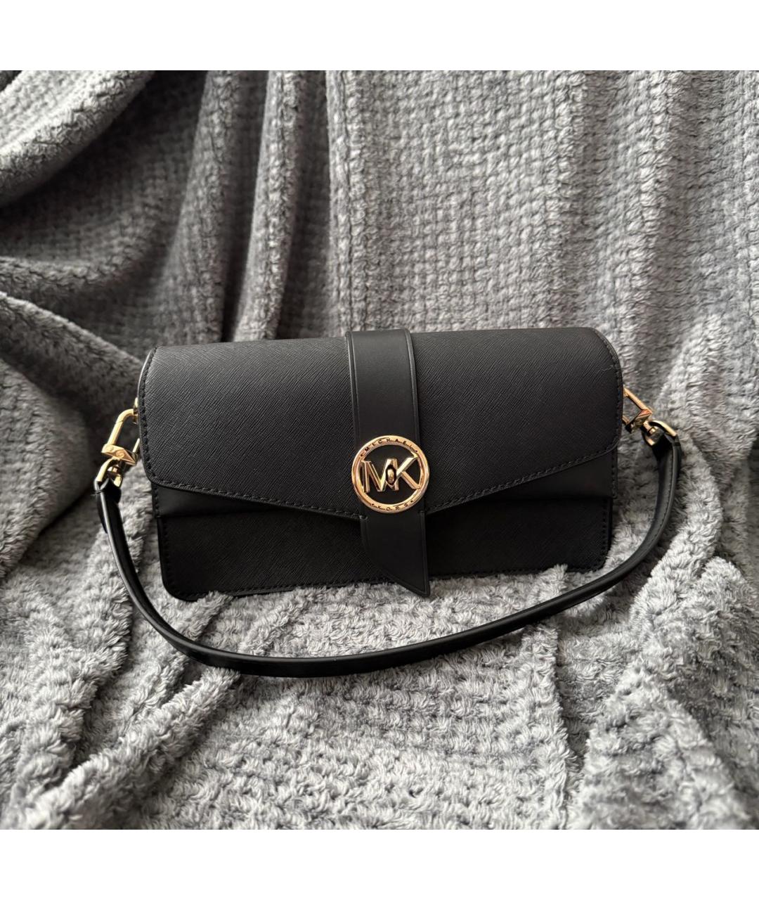 MICHAEL KORS Черная сумка с короткими ручками из искусственной кожи, фото 5
