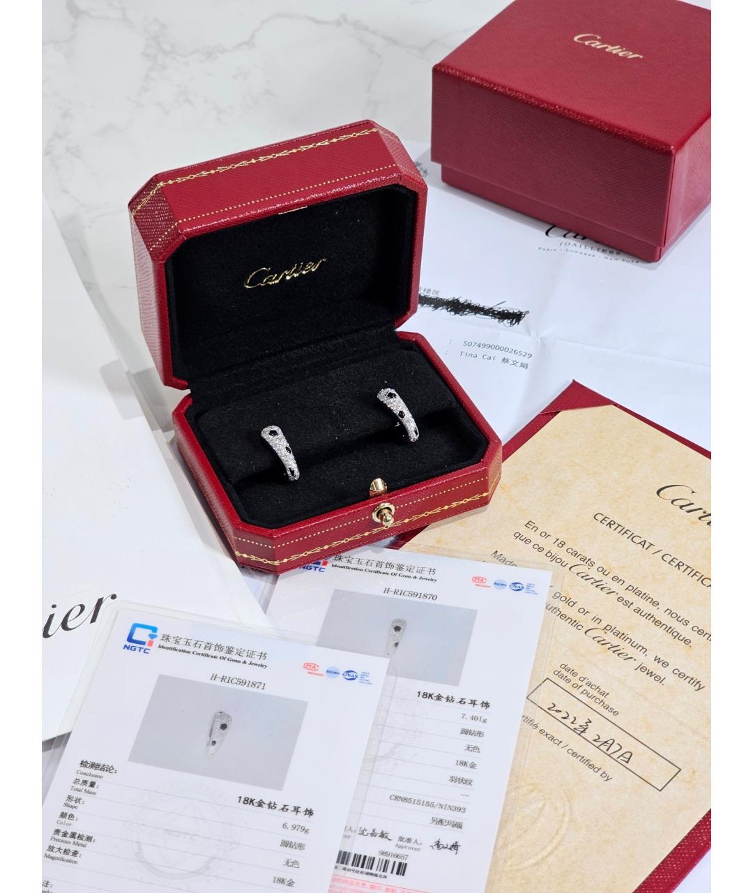 CARTIER Серебряные серьги из белого золота, фото 2