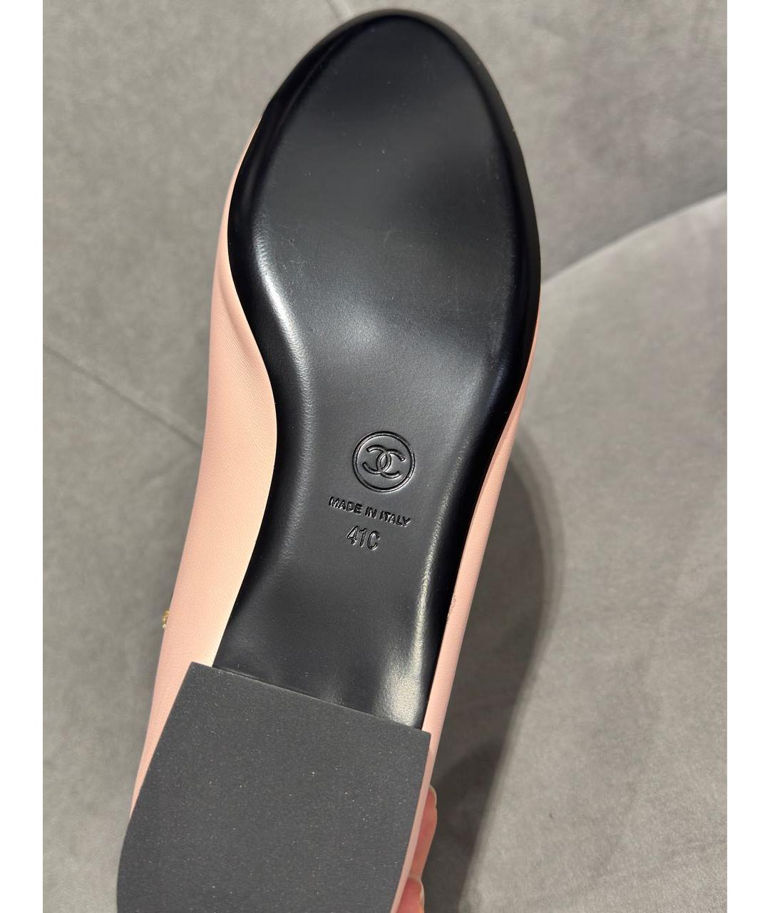 CHANEL Розовые кожаные балетки, фото 5