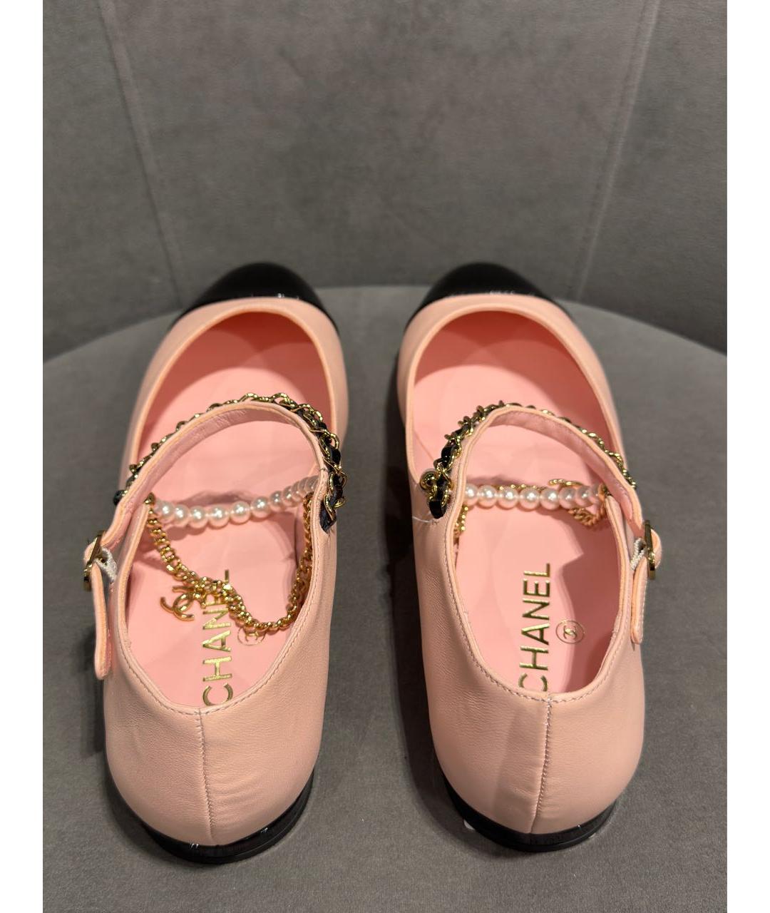 CHANEL Розовые кожаные балетки, фото 3