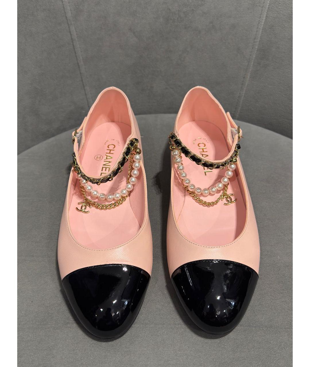 CHANEL Розовые кожаные балетки, фото 2