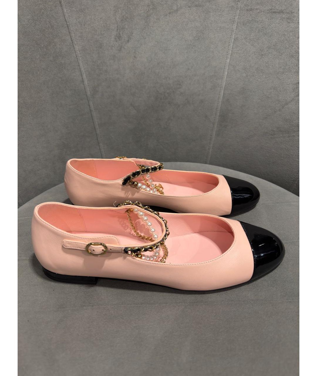 CHANEL Розовые кожаные балетки, фото 6