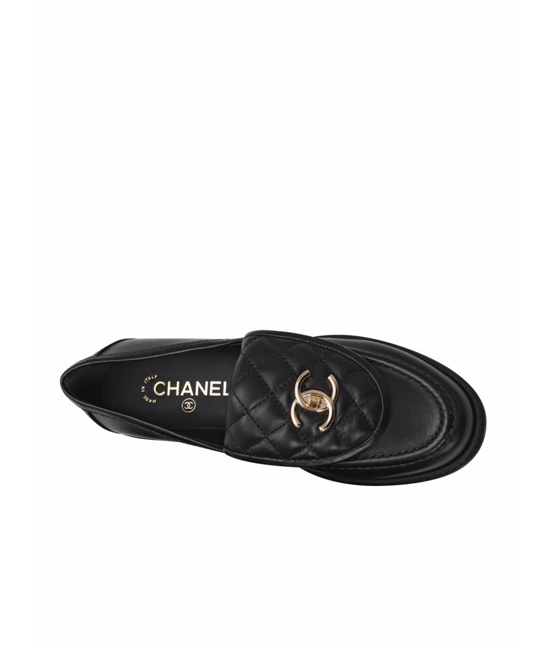 CHANEL Черные кожаные лоферы, фото 1