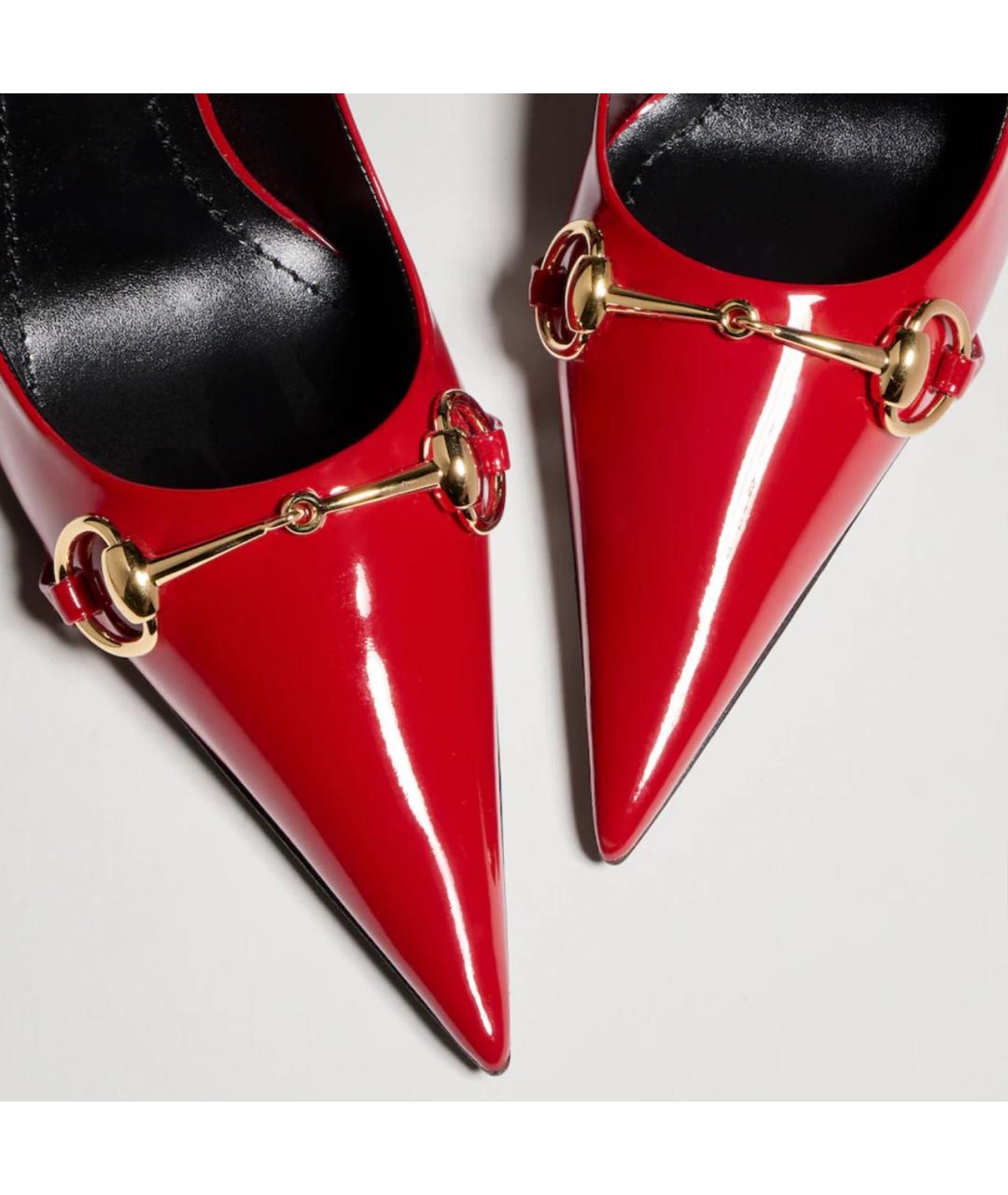 GUCCI Красные туфли из лакированной кожи, фото 5