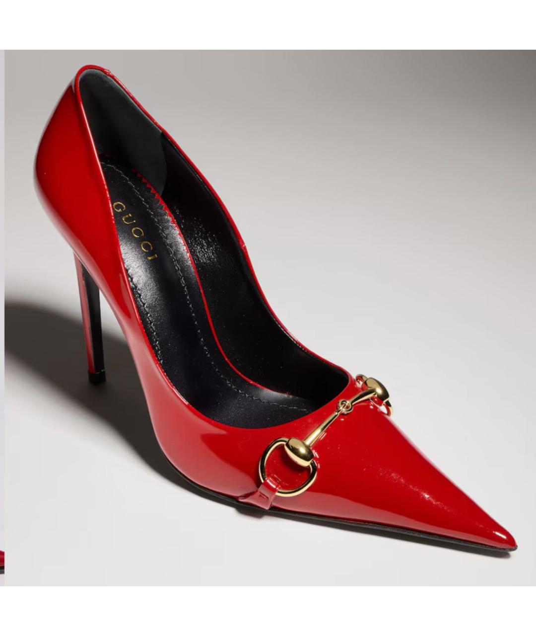 GUCCI Красные туфли из лакированной кожи, фото 4