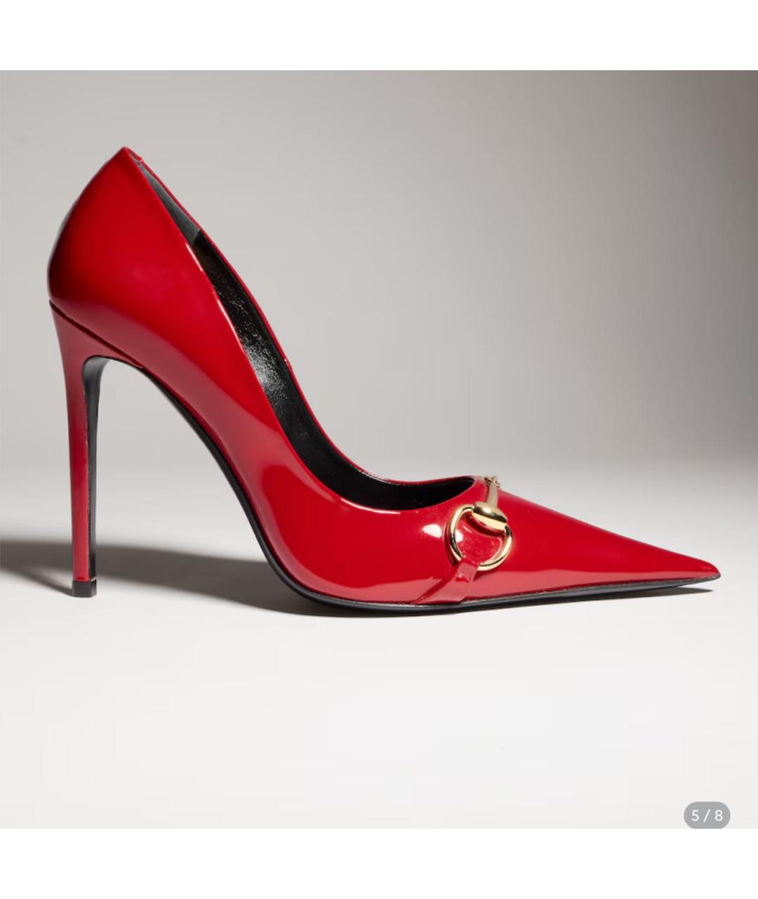 GUCCI Красные туфли из лакированной кожи, фото 6