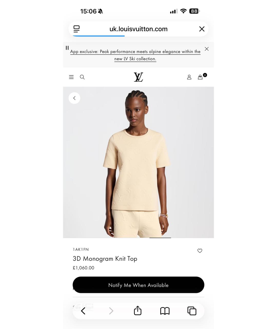 LOUIS VUITTON Бежевая хлопковая футболка, фото 5