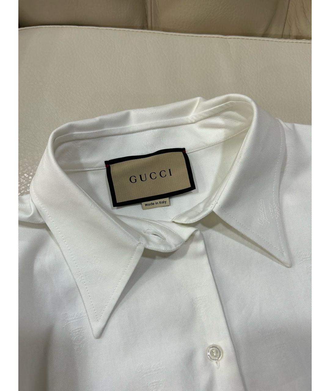 GUCCI Белая хлопковая рубашка, фото 8