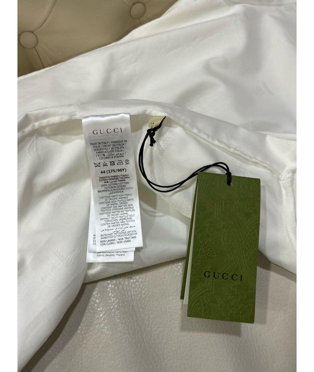 GUCCI Белая хлопковая рубашка, фото 5