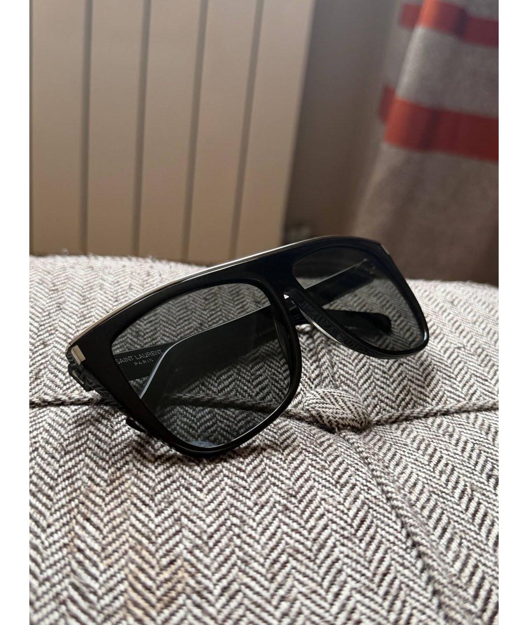 SAINT LAURENT Черные пластиковые солнцезащитные очки, фото 3