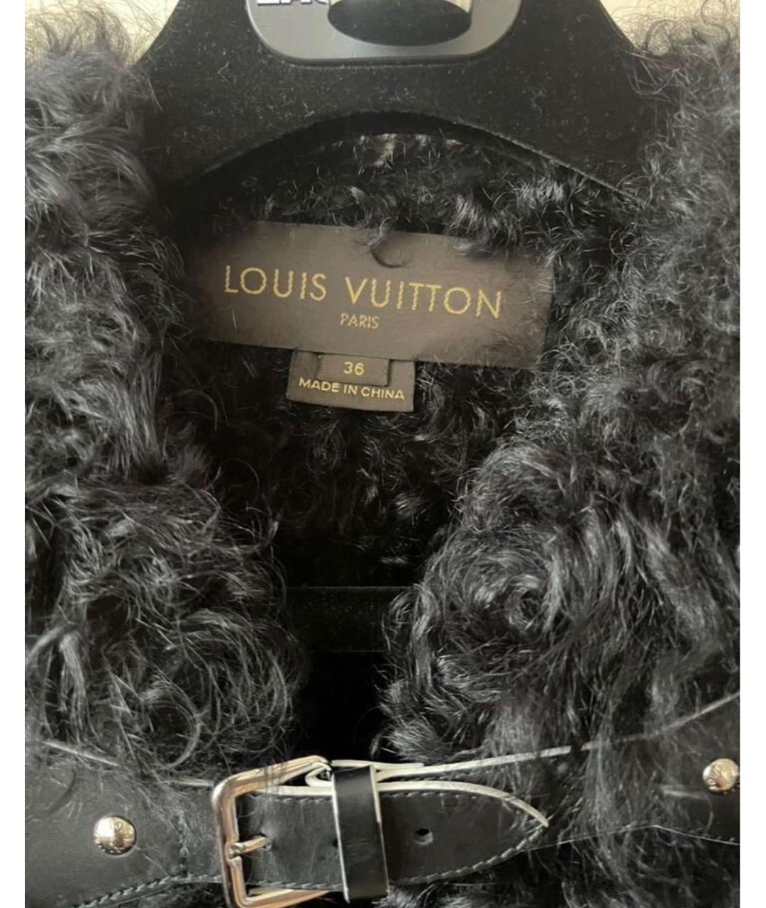LOUIS VUITTON Черная меховая шуба, фото 3