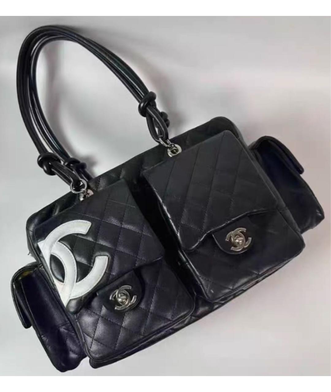 CHANEL Черная кожаная сумка тоут, фото 7