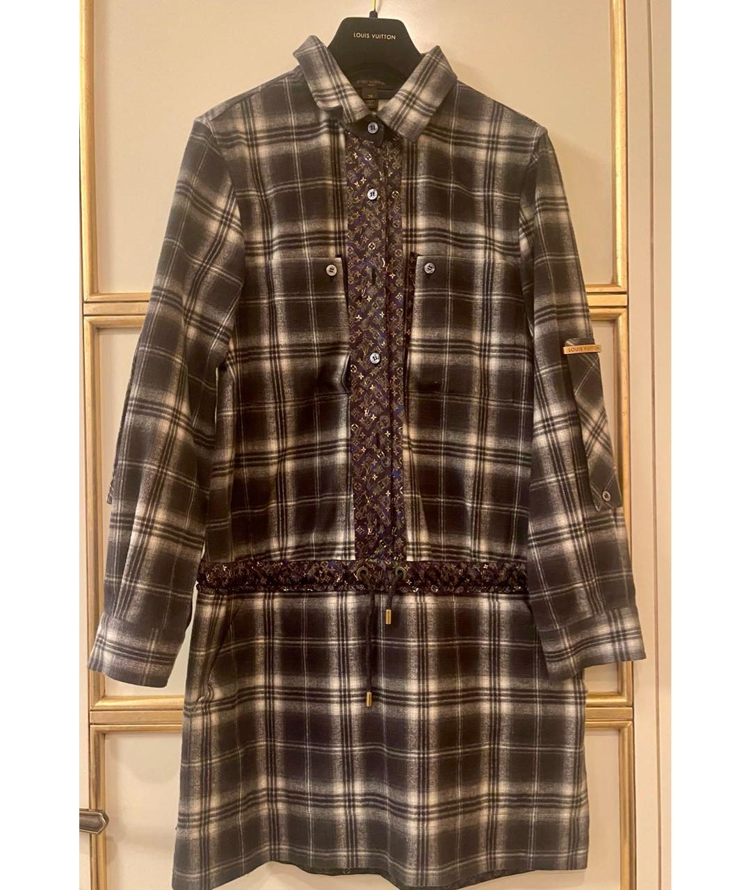 LOUIS VUITTON Серое хлопковое повседневное платье, фото 6