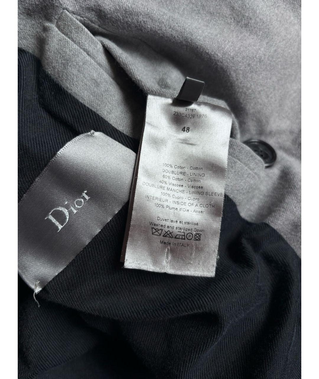 CHRISTIAN DIOR Серый хлопковый пуховик, фото 4