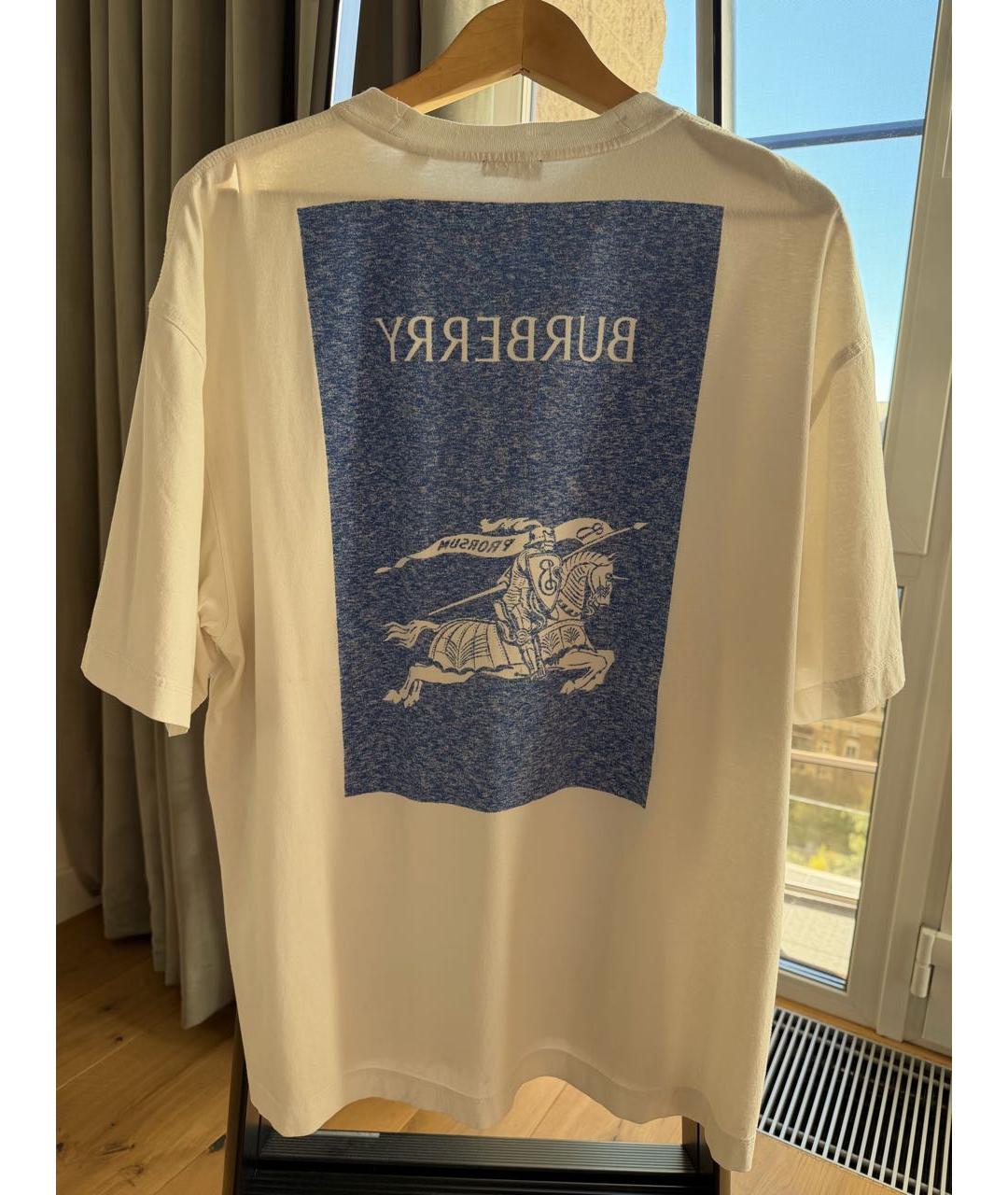 BURBERRY Белая хлопковая футболка, фото 2