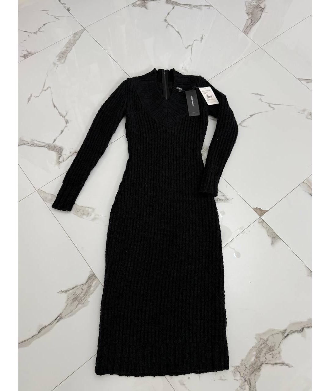 DOLCE&GABBANA Черное шерстяное повседневное платье, фото 4