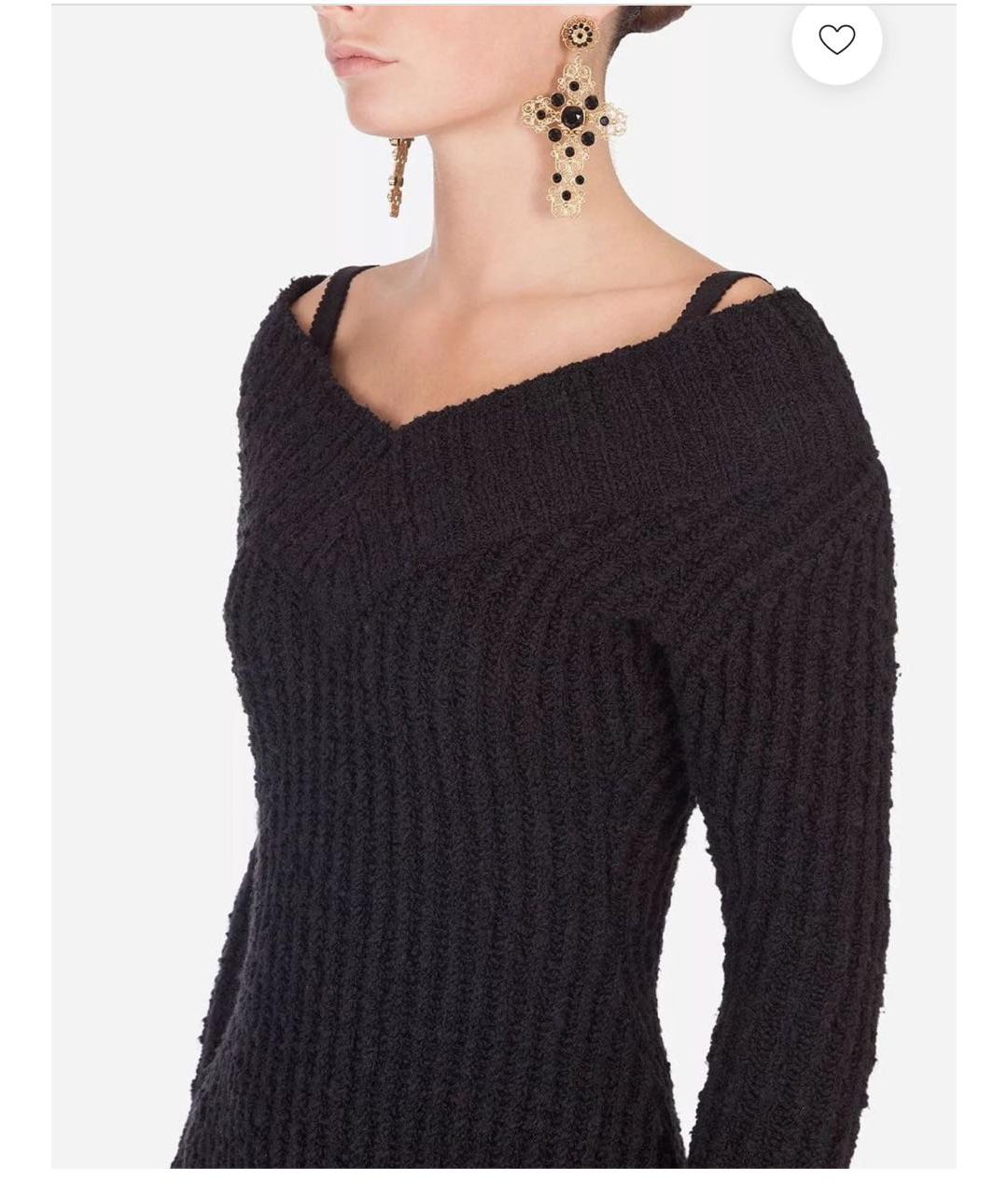 DOLCE&GABBANA Черное шерстяное повседневное платье, фото 8