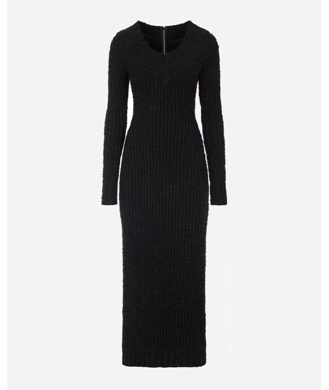 DOLCE&GABBANA Черное шерстяное повседневное платье, фото 9