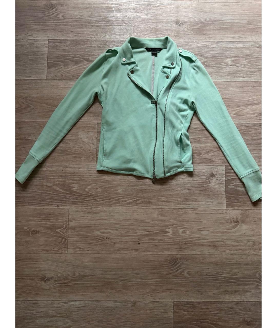 ARMANI EXCHANGE Бирюзовый хлопко-эластановый жакет/пиджак, фото 9