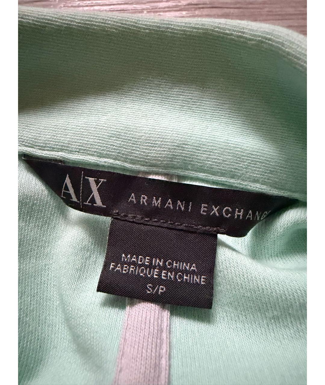 ARMANI EXCHANGE Бирюзовый хлопко-эластановый жакет/пиджак, фото 3