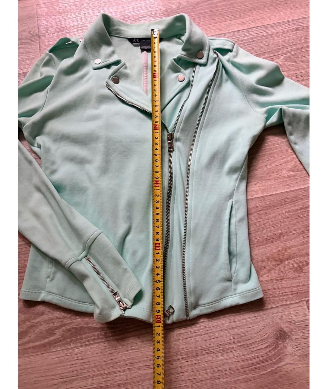 ARMANI EXCHANGE Бирюзовый хлопко-эластановый жакет/пиджак, фото 8