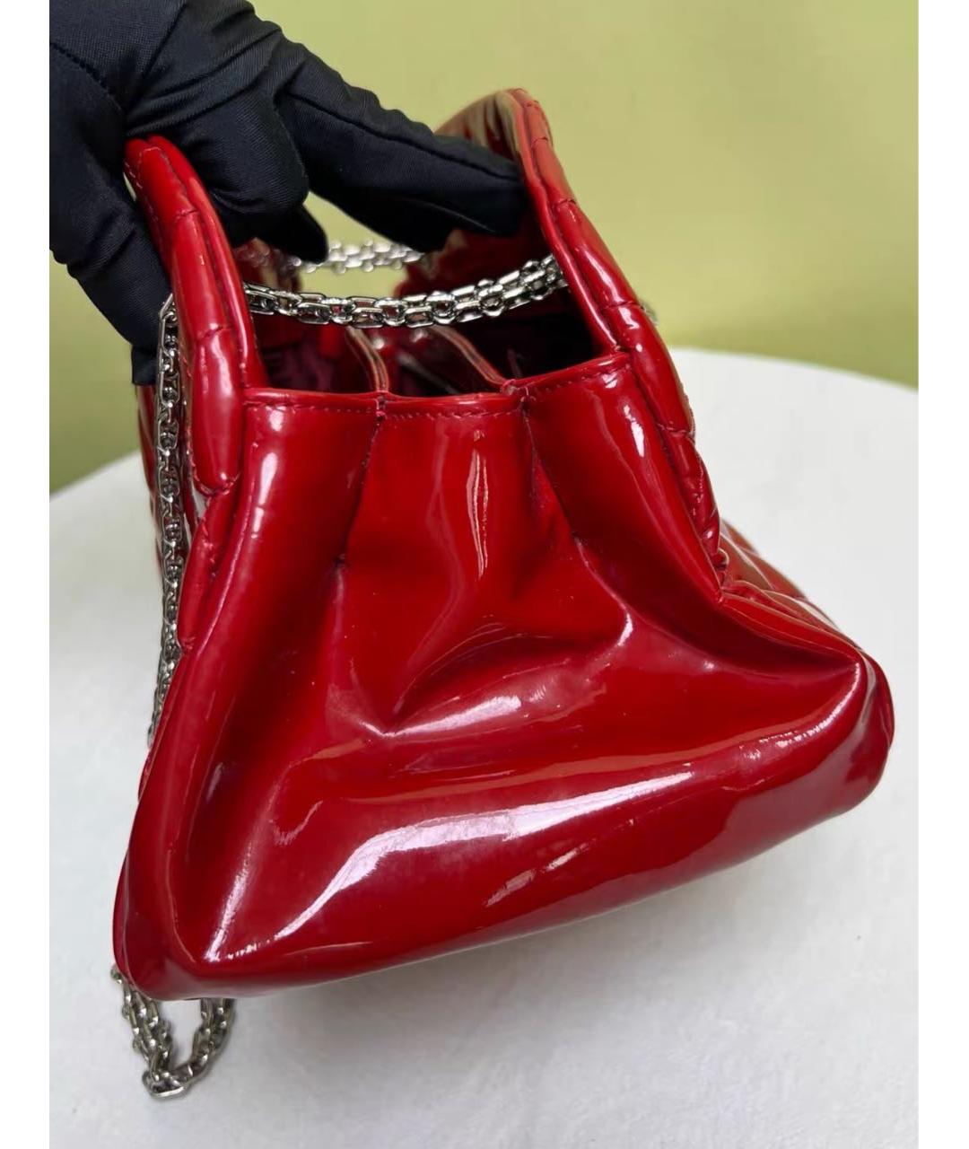 CHANEL Красная сумка через плечо из лакированной кожи, фото 3