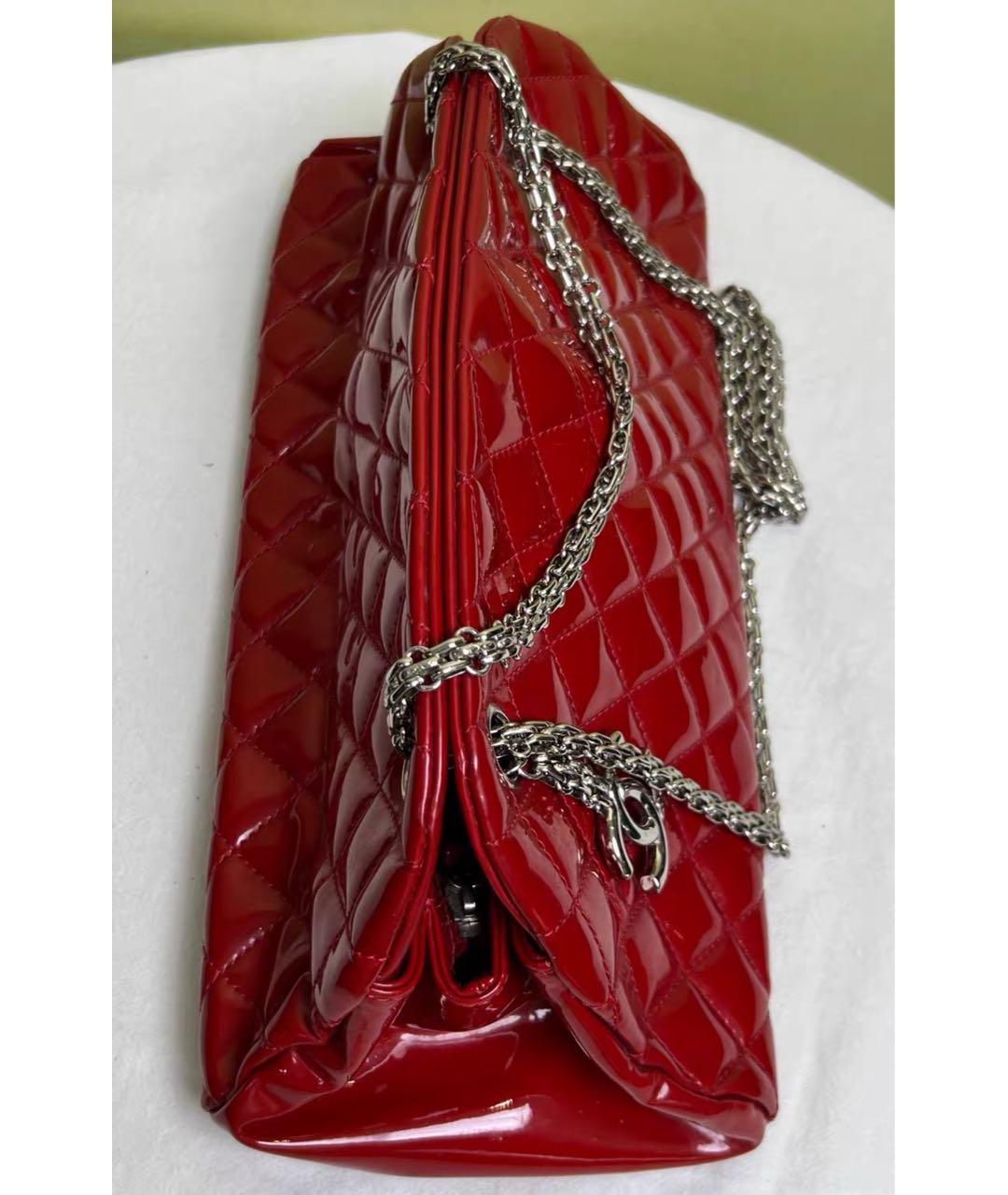 CHANEL Красная сумка через плечо из лакированной кожи, фото 7