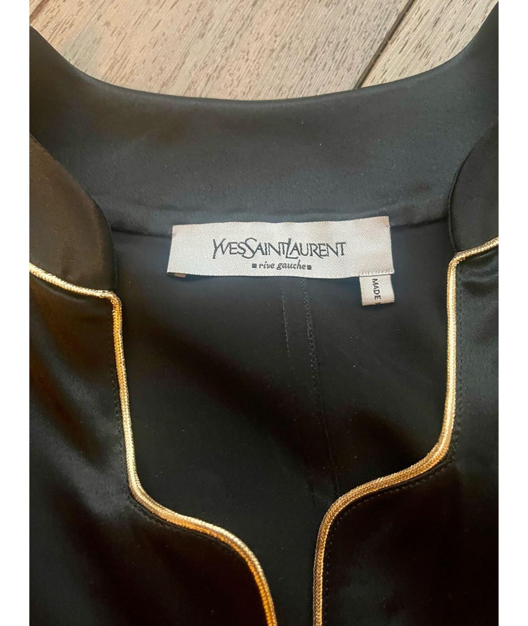 SAINT LAURENT Черное шелковое платье, фото 3