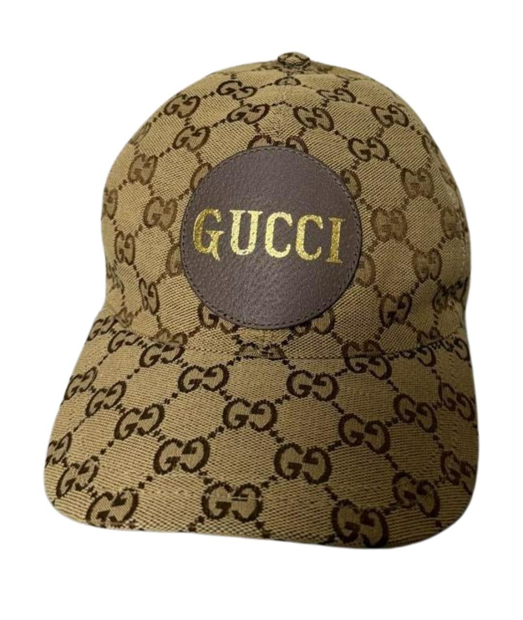 GUCCI Бежевая хлопковая кепка/бейсболка, фото 1