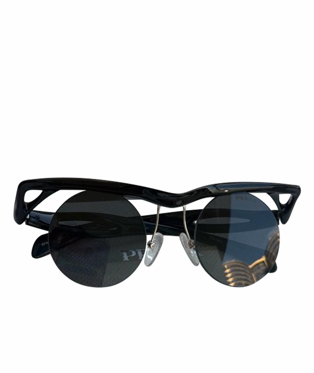 PRADA Черные пластиковые солнцезащитные очки, фото 1