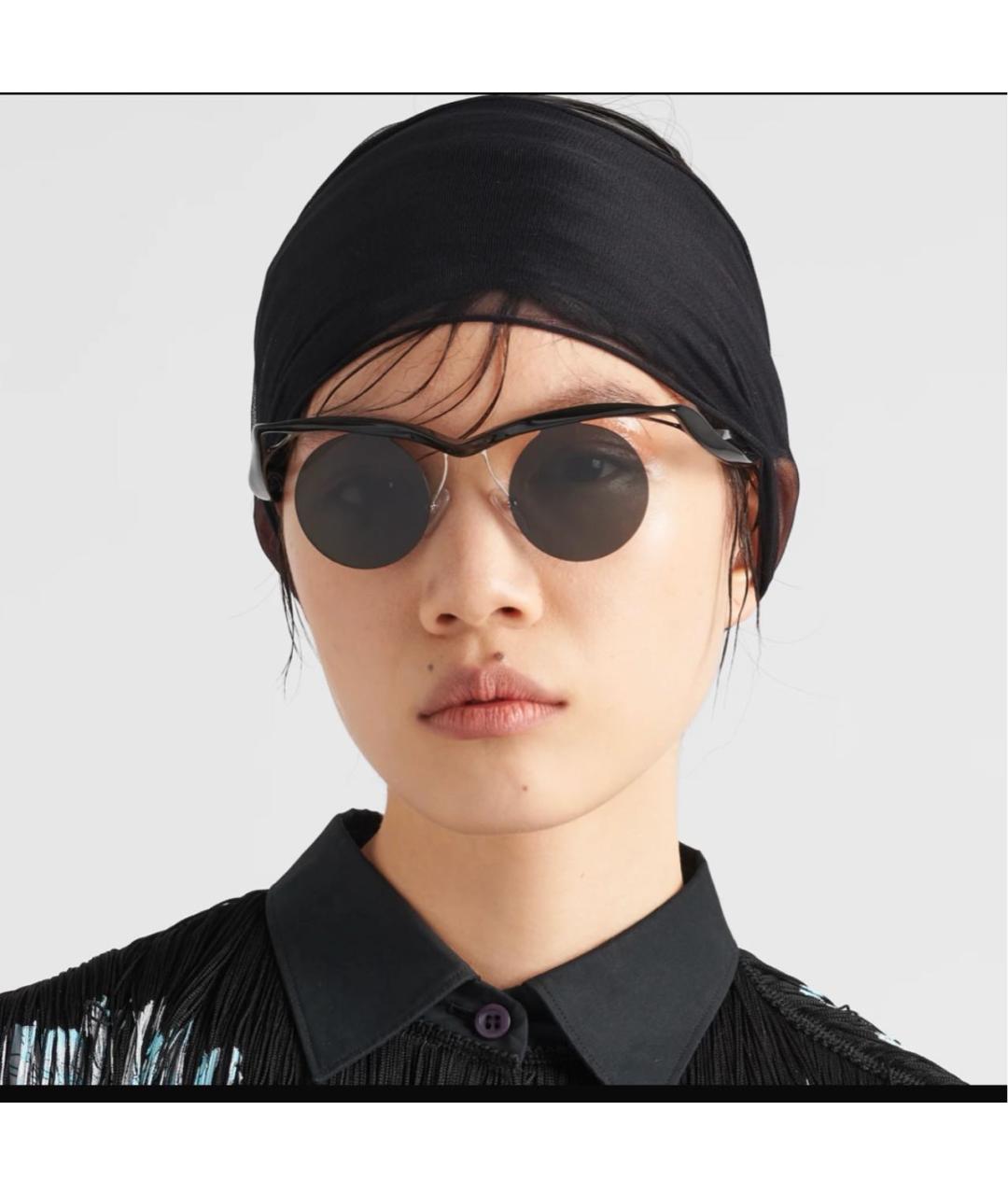 PRADA Черные пластиковые солнцезащитные очки, фото 6