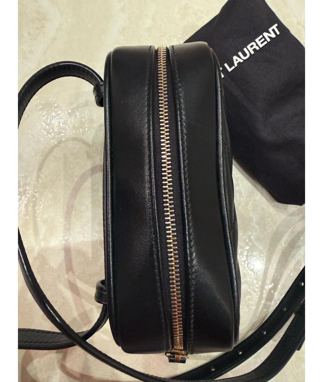 SAINT LAURENT Черная кожаная сумка через плечо, фото 3