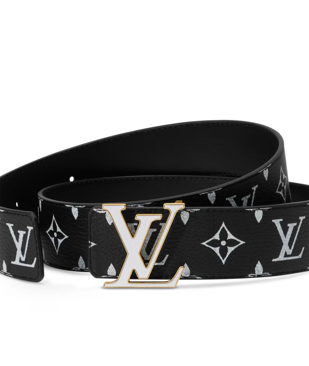 LOUIS VUITTON Черный кожаный ремень, фото 3