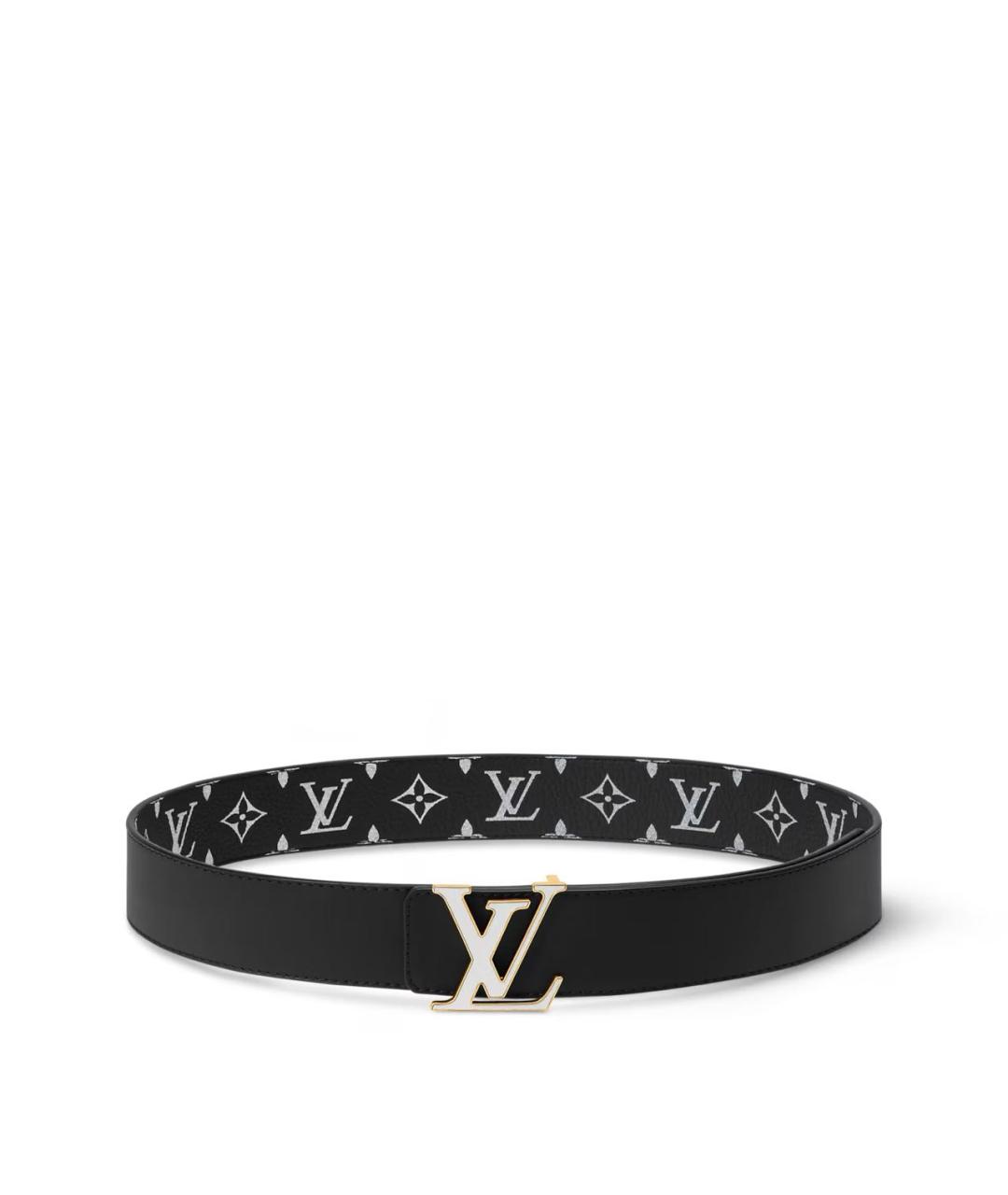 LOUIS VUITTON Черный кожаный ремень, фото 4