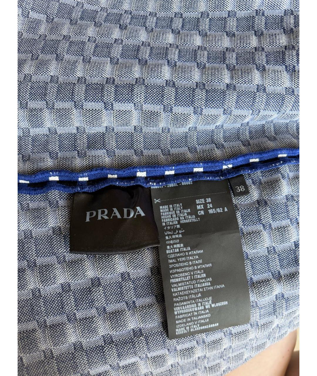 PRADA Синяя хлопковая юбка мини, фото 7