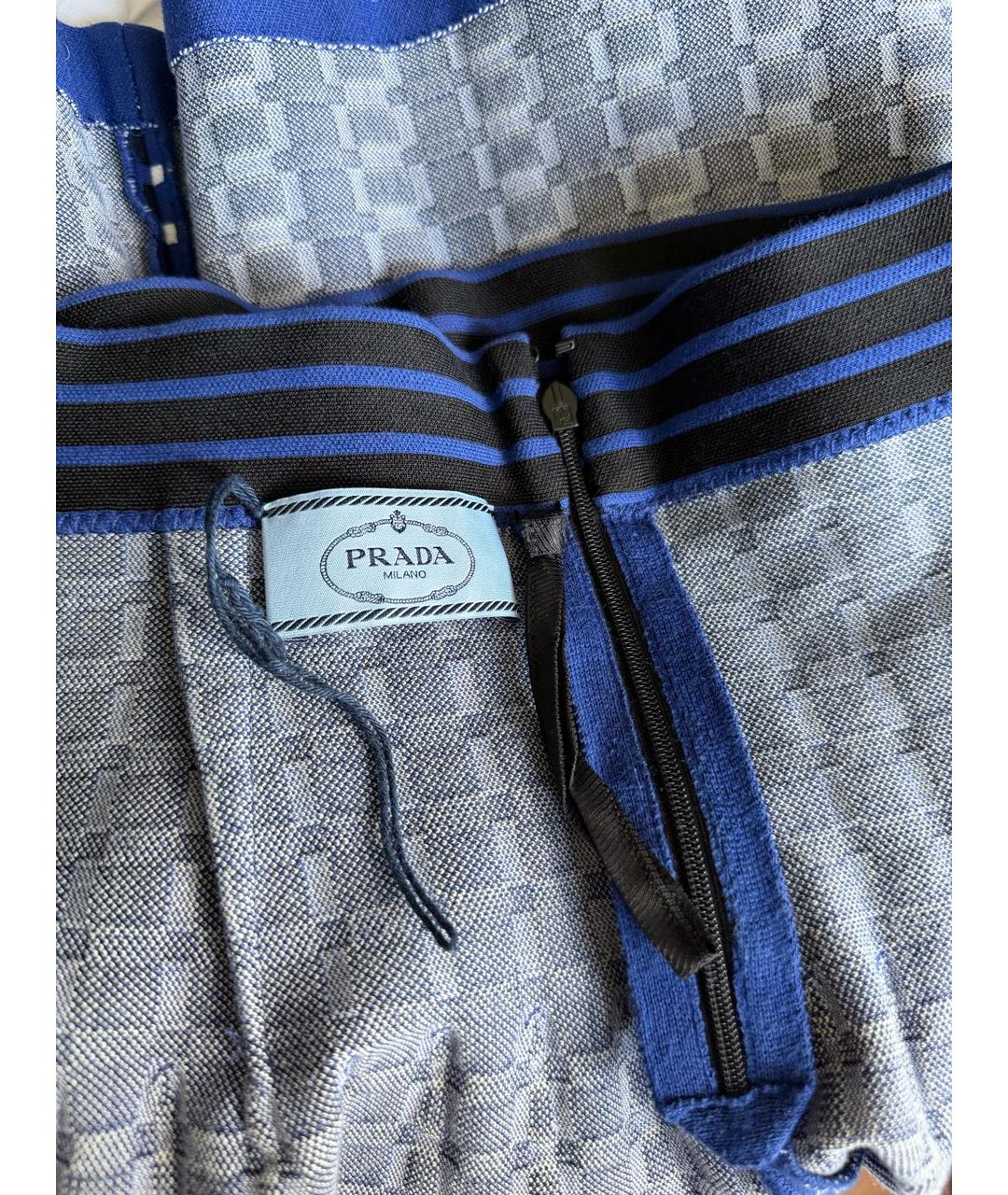 PRADA Синяя хлопковая юбка мини, фото 3