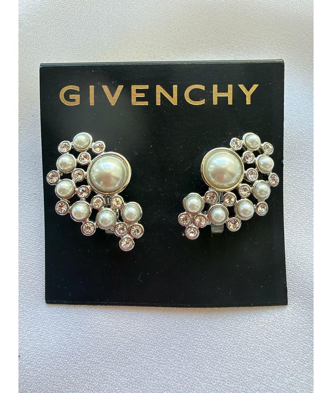 GIVENCHY Белые металлические серьги, фото 8