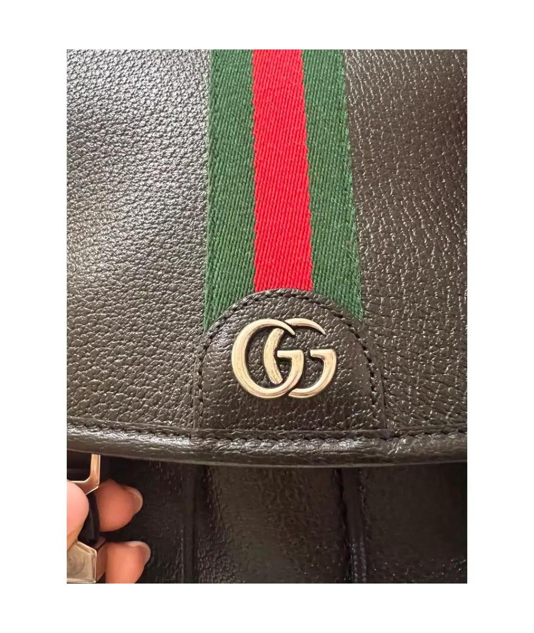 GUCCI Черный кожаный рюкзак, фото 3