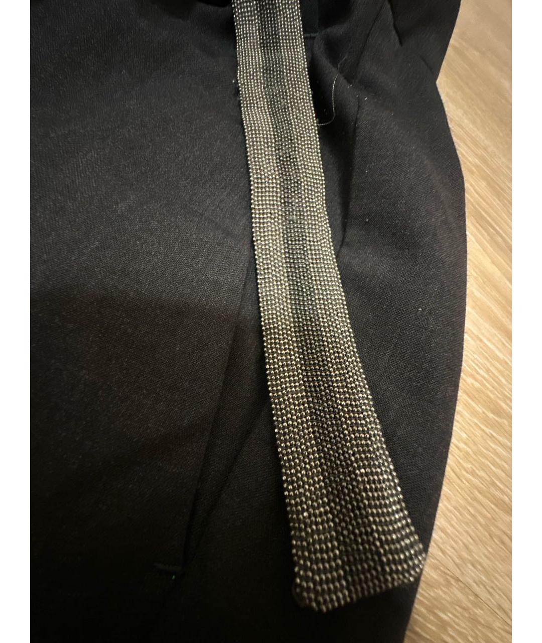 BRUNELLO CUCINELLI Антрацитовые шерстяные брюки узкие, фото 4