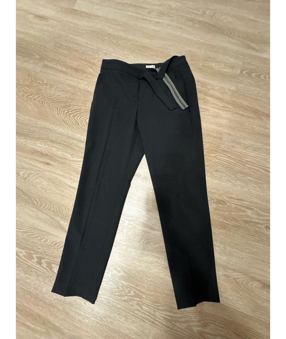 BRUNELLO CUCINELLI Антрацитовые шерстяные брюки узкие, фото 8