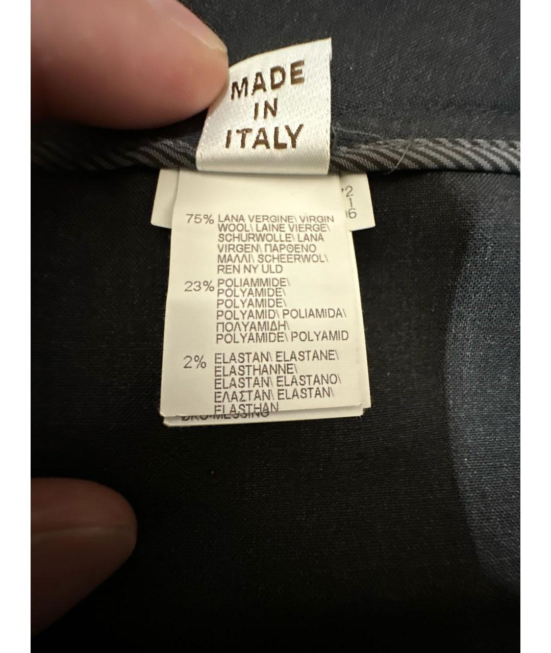 BRUNELLO CUCINELLI Антрацитовые шерстяные брюки узкие, фото 5