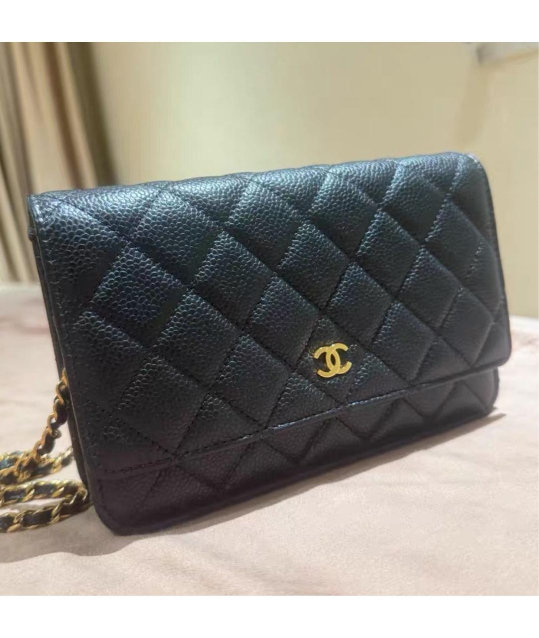 CHANEL Хаки кожаная сумка через плечо, фото 3