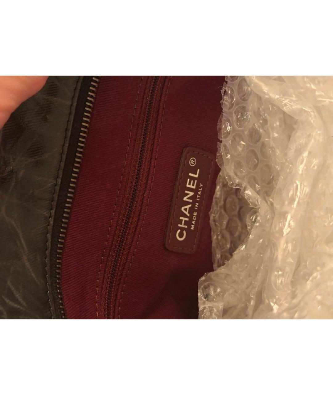 CHANEL Черная кожаная сумка тоут, фото 8